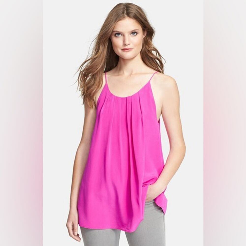 Milly Magenta Pleated Silk Camisole Women's Size 0